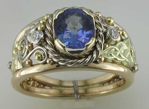 sapphire celtic rings with diamonds